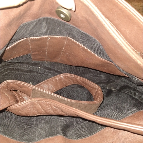 SAS Brown Leather shoulder purse - Picture 6 of 9